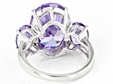 Lavender Cubic Zirconia Rhodium Over Sterling Silver 20.90ctw