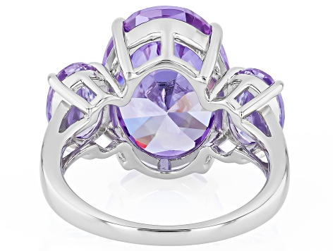 Lavender Cubic Zirconia Rhodium Over Sterling Silver 20.90ctw