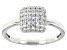 White Cubic Zirconia Rhodium Over Sterling Silver Ring 0.80ctw