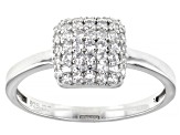 White Cubic Zirconia Rhodium Over Sterling Silver Ring 0.80ctw
