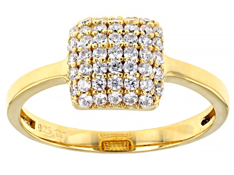 White Cubic Zirconia 18K Yellow Gold Over Sterling Silver Ring 0.80ctw