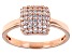 White Cubic Zirconia 18K Rose Gold Over Sterling Silver Ring 0.80ctw
