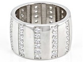 White Cubic Zirconia Rhodium Over Sterling Silver Ring 1.87ctw
