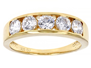 Picture of White Cubic Zirconia 18K Yellow Gold Over Sterling Silver Band Ring 2.30ctw