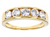 White Cubic Zirconia 18K Yellow Gold Over Sterling Silver Band Ring 2.30ctw