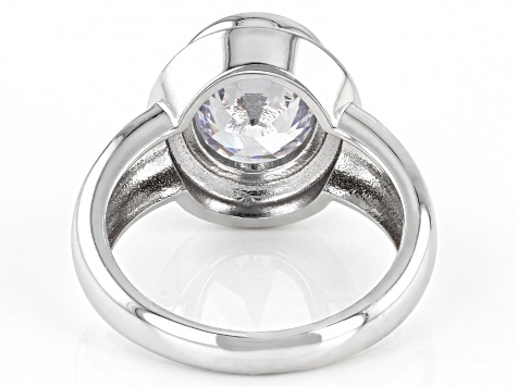 White Cubic Zirconia Rhodium Over Sterling Silver Ring 6.10ctw - BJL634 ...