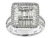 White Cubic Zirconia Rhodium Over Sterling Silver Ring 3.88ctw