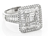 White Cubic Zirconia Rhodium Over Sterling Silver Ring 3.88ctw