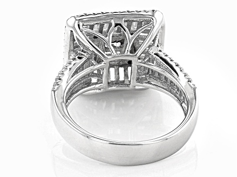 White Cubic Zirconia Rhodium Over Sterling Silver Ring 3.88ctw