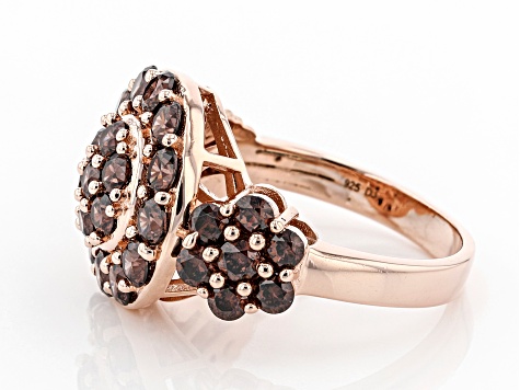 Mocha Cubic Zirconia 18K Rose Gold Over Sterling Silver Ring 4.96ctw