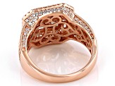 White Cubic Zirconia 18K Rose Gold Over Sterling Silver Asscher Cut Ring 6.31ctw