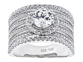 White Cubic Zirconia Rhodium Over Sterling Silver Ring 3.54ctw