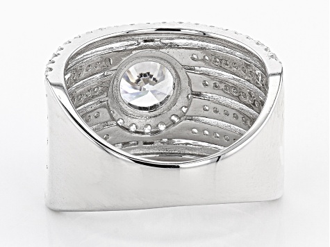 White Cubic Zirconia Rhodium Over Sterling Silver Ring 3.54ctw
