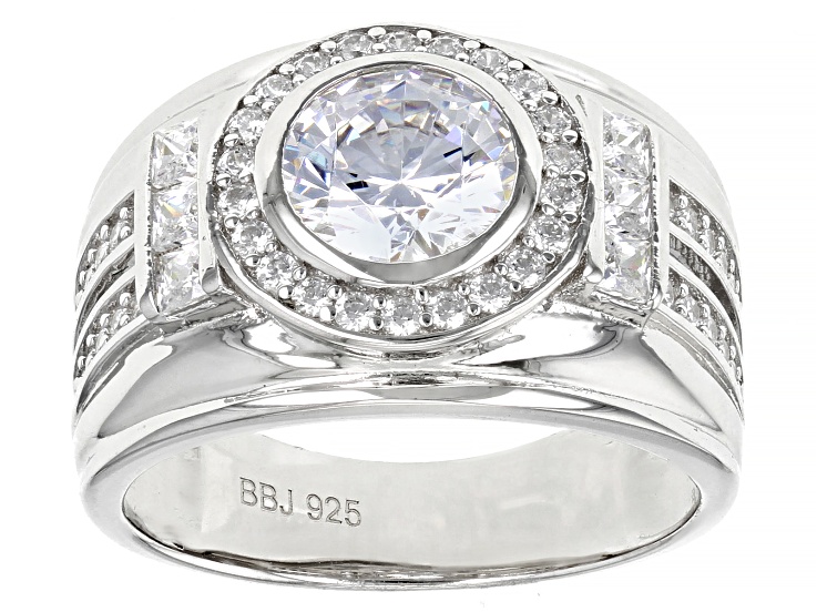 White Cubic Zirconia Rhodium Over Sterling Silver Ring 4.02ctw