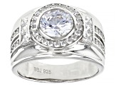 White Cubic Zirconia Rhodium Over Sterling Silver Ring 4.02ctw