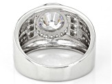 White Cubic Zirconia Rhodium Over Sterling Silver Ring 4.02ctw