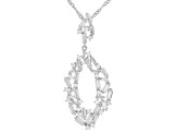 White Cubic Zirconia Rhodium Over Sterling Silver Pendant With Chain 5.21ctw
