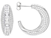 White Cubic Zirconia Rhodium Over Sterling Silver Earrings 7.15ctw