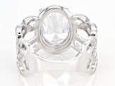 White Cubic Zirconia Rhodium Over Sterling Silver Ring 8.53ctw