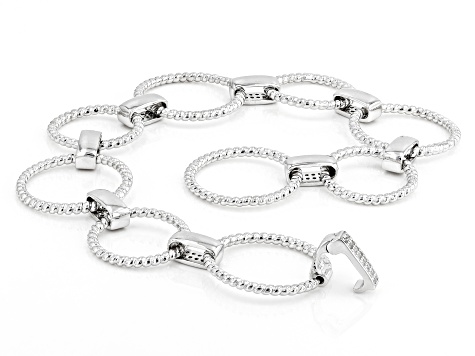 White Cubic Zirconia Rhodium Over Sterling Silver Bracelet 1.01ctw ...