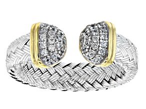 White Cubic Zirconia Rhodium And 14K Yellow Gold Over Sterling Silver Ring 0.63ctw