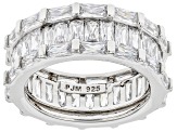 White Cubic Zirconia Rhodium Over Sterling Silver Band Ring 10.79ctw