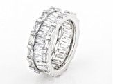 White Cubic Zirconia Rhodium Over Sterling Silver Band Ring 10.79ctw