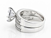White Cubic Zirconia Rhodium Over Sterling Silver Ring With Band 5.70ctw