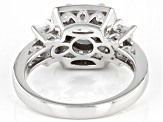 White Cubic Zirconia Rhodium Over Sterling Silver Ring 3.40ctw
