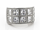 White Cubic Zirconia Platinum Over Sterling Silver Ring 6.60ctw