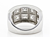 White Cubic Zirconia Platinum Over Sterling Silver Ring 6.60ctw