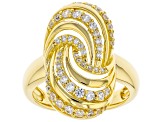 White Cubic Zirconia 18K Yellow Gold Over Sterling Silver Ring 1.05ctw