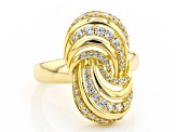 White Cubic Zirconia 18K Yellow Gold Over Sterling Silver Ring 1.05ctw