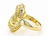 White Cubic Zirconia 18K Yellow Gold Over Sterling Silver Ring 1.05ctw