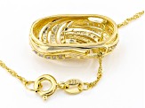 White Cubic Zirconia 18K Yellow Gold Over Sterling Silver Pendant With Chain 1.05ctw