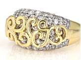 White Cubic Zirconia 18K Yellow Gold Over Sterling Silver Ring 2.87ctw