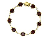 Mocha And White Cubic Zirconia 18K Yellow Gold Over Sterling Silver Tennis Bracelet 31.75ctw