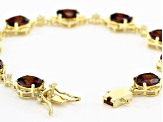 Mocha And White Cubic Zirconia 18K Yellow Gold Over Sterling Silver Tennis Bracelet 31.75ctw