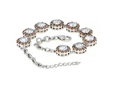 Champagne And White Cubic Zirconia Rhodium Over Sterling Silver Bracelet 19.43ctw