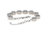 Champagne And White Cubic Zirconia Rhodium Over Sterling Silver Bracelet 19.43ctw