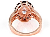 Mocha And White Cubic Zirconia 18K Rose Gold Over Sterling Silver Ring 4.23ctw
