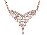 White Cubic Zirconia 18K Rose Gold Over Sterling Silver Necklace 1.85ctw