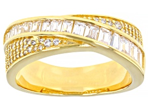 White Cubic Zirconia 18K Yellow Gold Over Sterling Silver Ring 1.61ctw