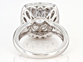 White Cubic Zirconia Rhodium Over Sterling Silver Ring 5.46ctw