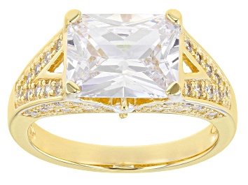 Picture of White Cubic Zirconia 18K Yellow Gold Over Sterling Silver Ring 7.29ctw