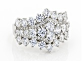 White Cubic Zirconia Rhodium Over Sterling Silver Ring 6.39ctw