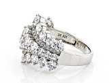 White Cubic Zirconia Rhodium Over Sterling Silver Ring 6.39ctw