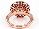 Champagne, Mocha, And White Cubic Zirconia 18K Rose Gold Over Sterling Silver Ring 13.74ctw