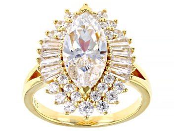 Picture of White Cubic Zirconia 18K Yellow Gold Over Sterling Silver Ring 7.00ctw