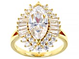 White Cubic Zirconia 18K Yellow Gold Over Sterling Silver Ring 7.00ctw